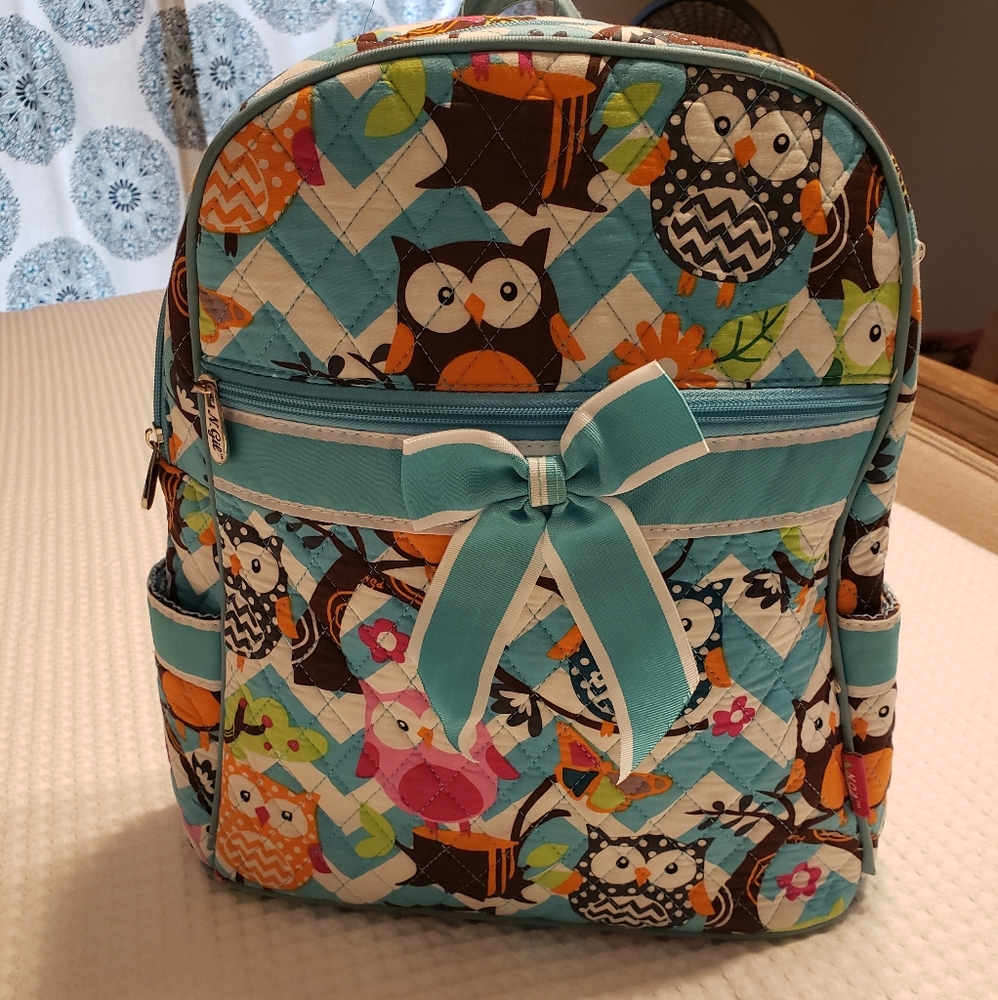 Quilted backpack by N.Girl, owl print